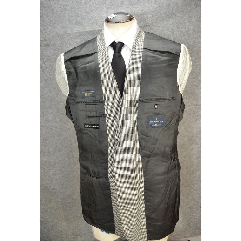 Ermenegildo Zegna Blazer Mens 44 Houndstooth Wool 15milmil15‎ Italy Sport Coat - Picture 8 of 16